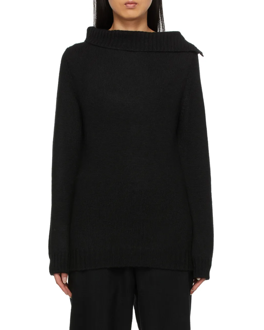 Asymmetrical Cowl-Neck Jumper