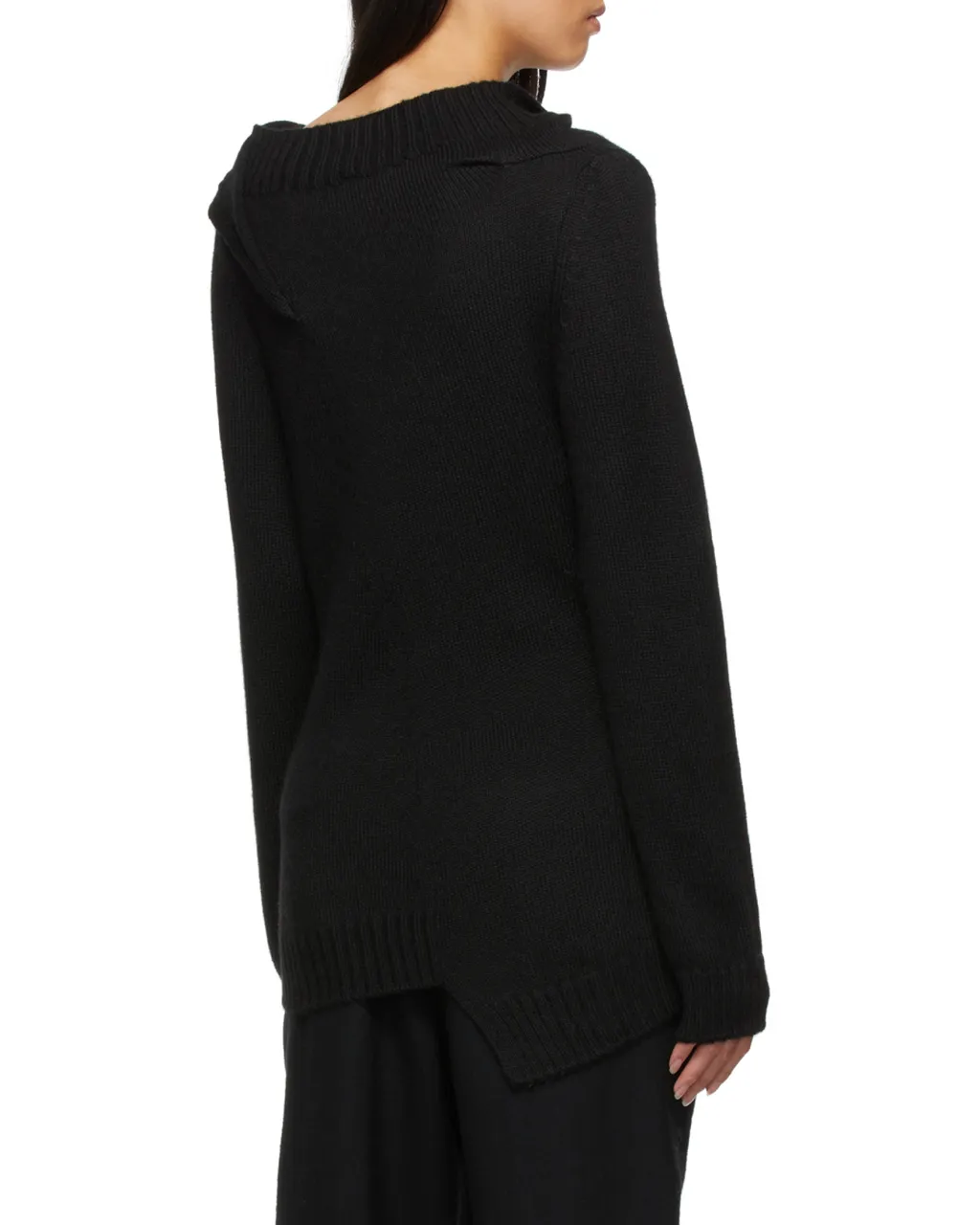 Asymmetrical Cowl-Neck Jumper