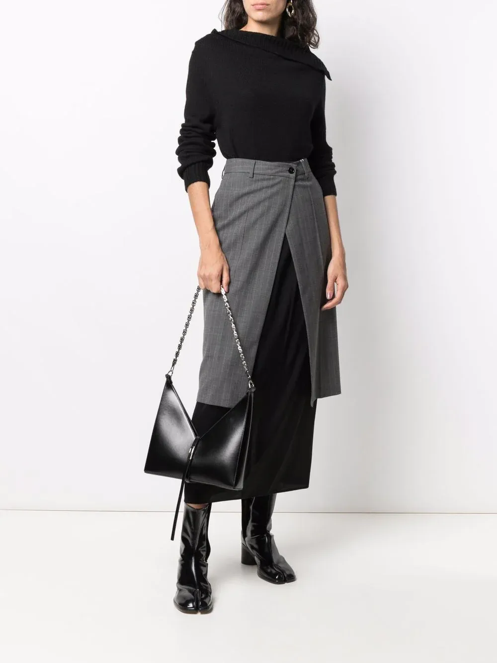 Asymmetrical Cowl-Neck Jumper