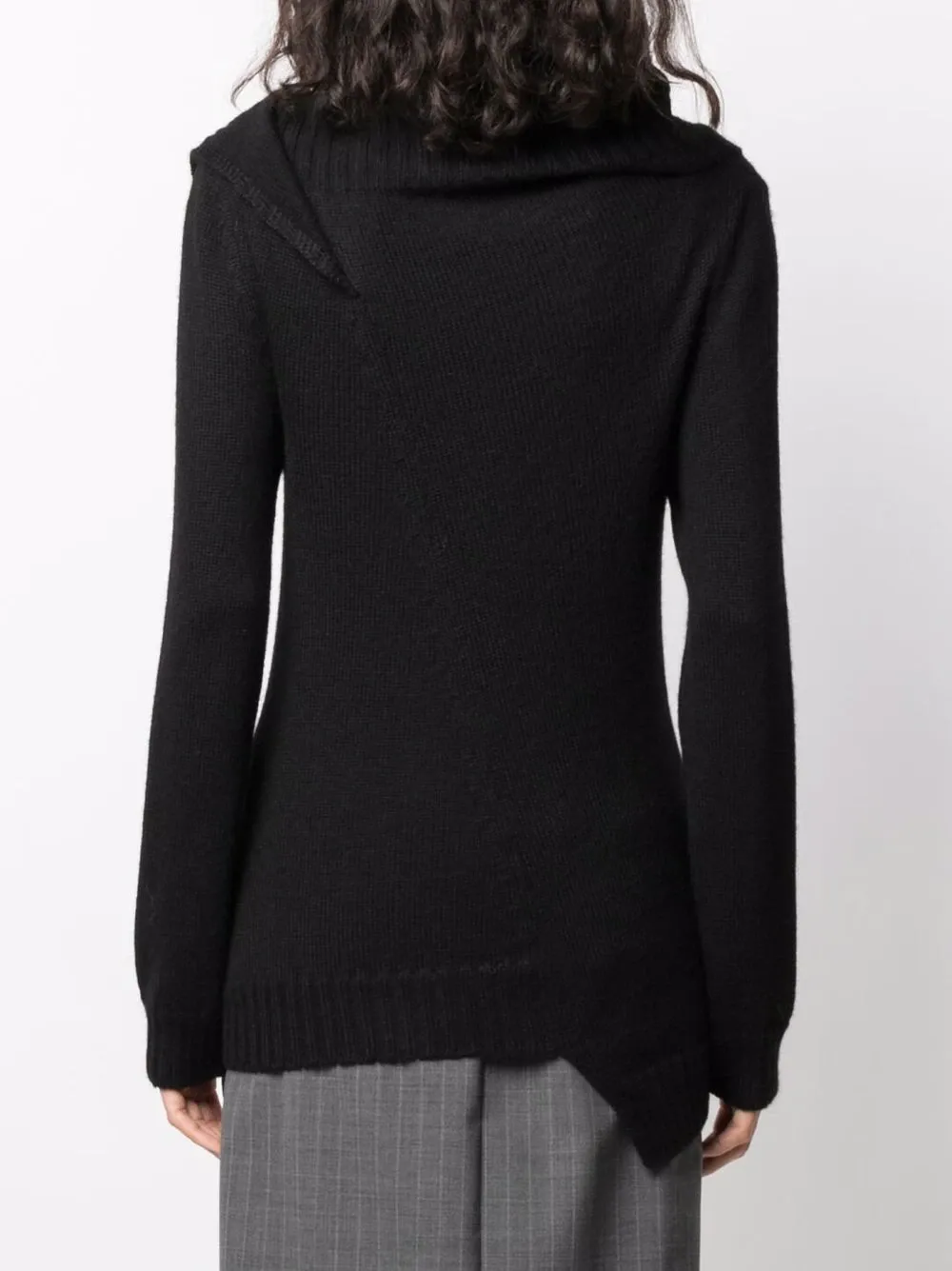 Asymmetrical Cowl-Neck Jumper
