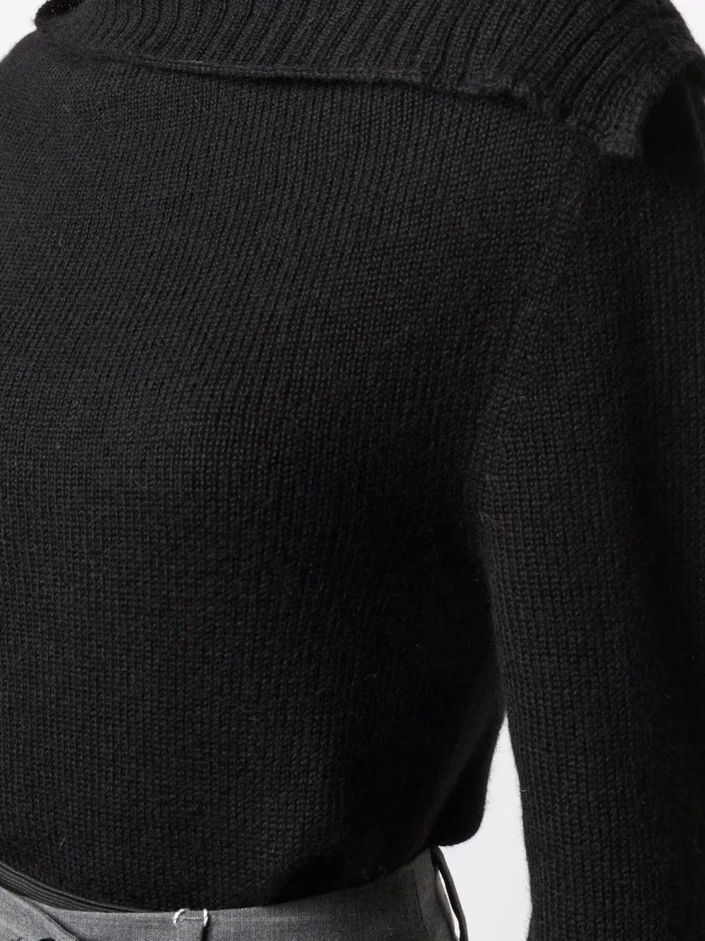 Asymmetrical Cowl-Neck Jumper