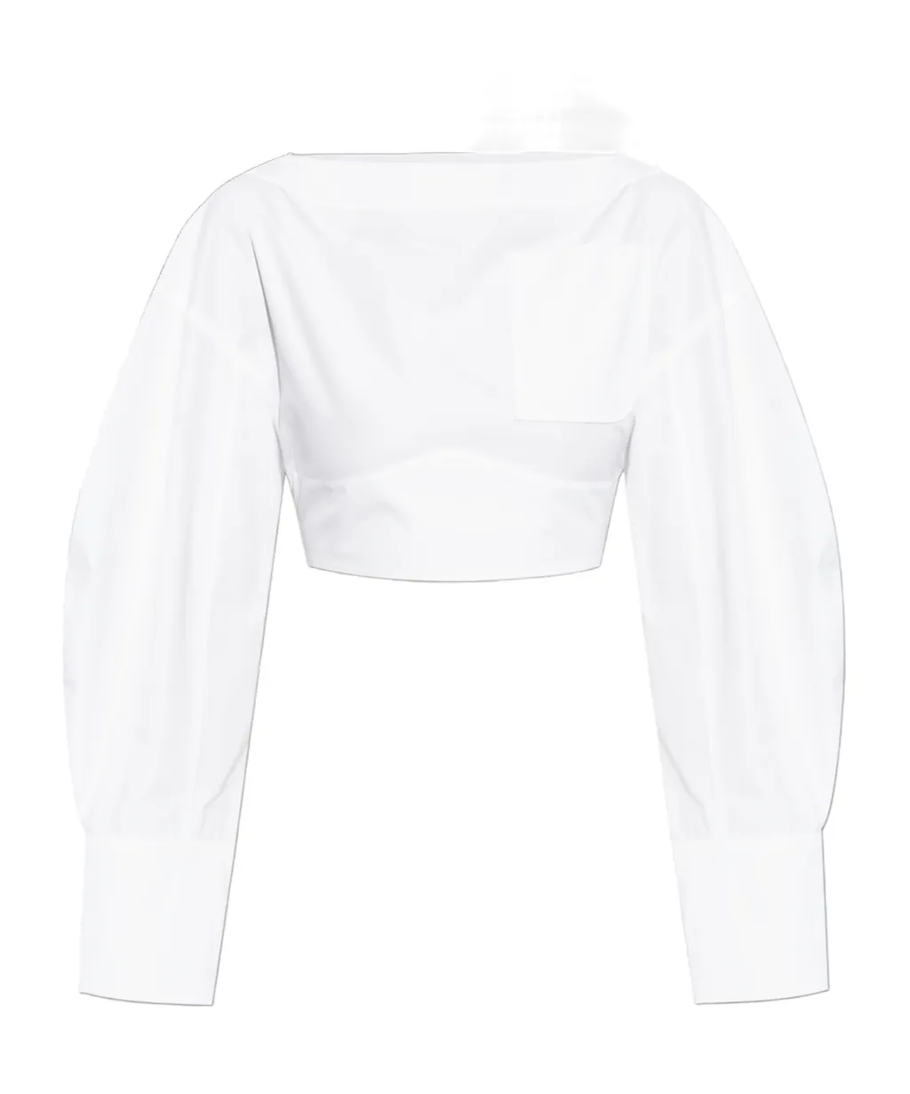 Jacquemus Open-Back Cropped Shirt