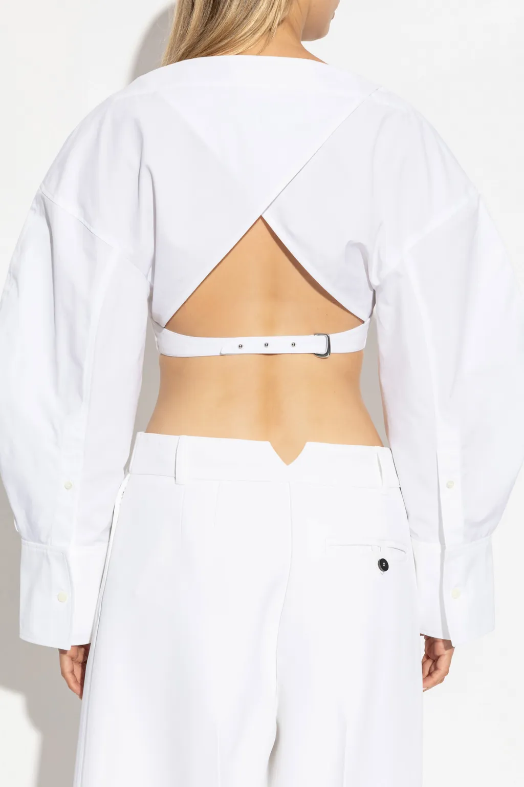 Jacquemus Open-Back Cropped Shirt