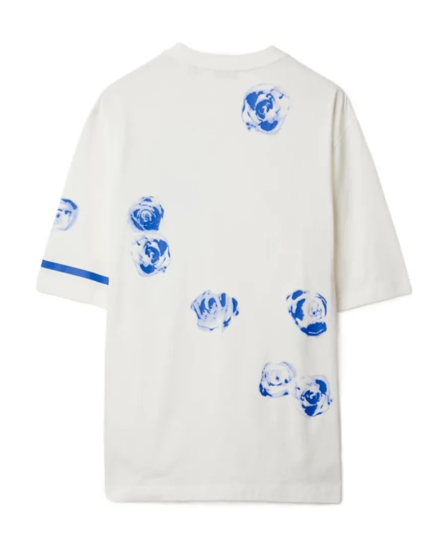 Burberry Rose-Printed Crewneck T-Shirt