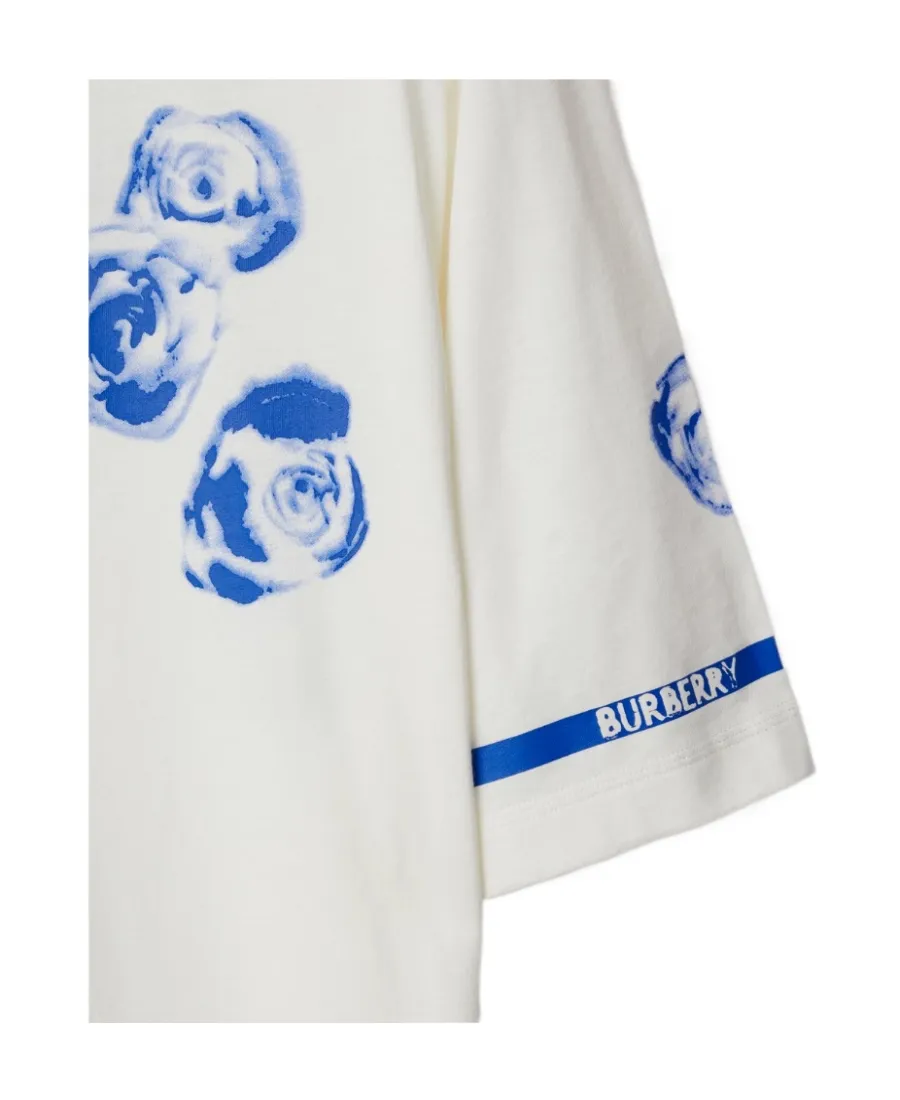 Burberry Rose-Printed Crewneck T-Shirt
