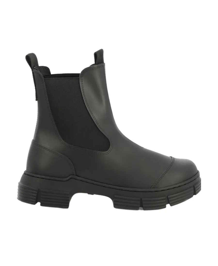 Ganni Citty Round-Toe Slip-On Ankle Boots