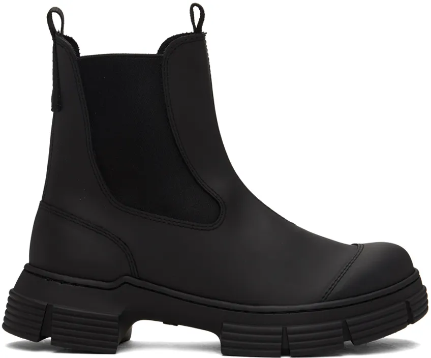 Ganni Citty Round-Toe Slip-On Ankle Boots