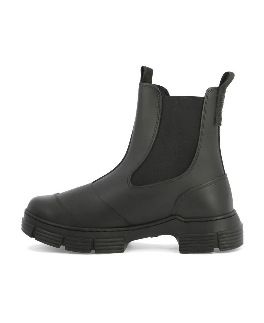 Ganni Citty Round-Toe Slip-On Ankle Boots