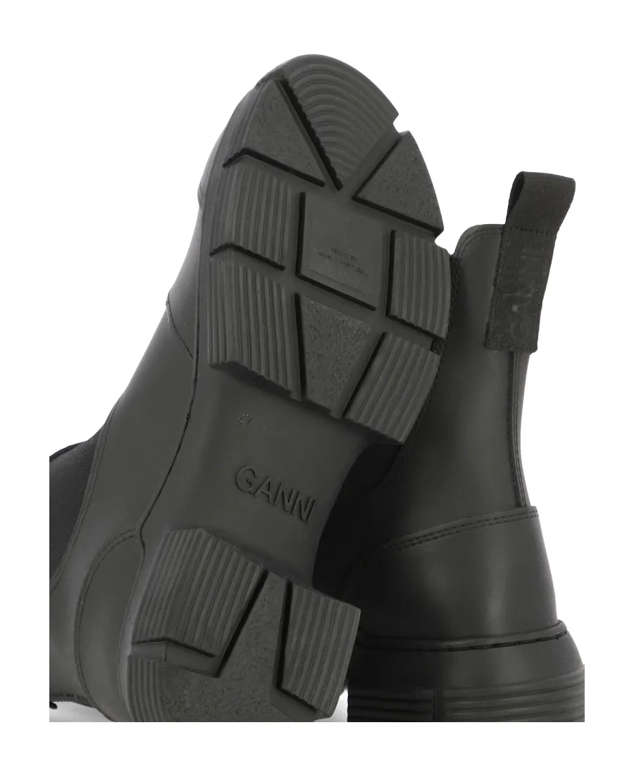 Ganni Citty Round-Toe Slip-On Ankle Boots