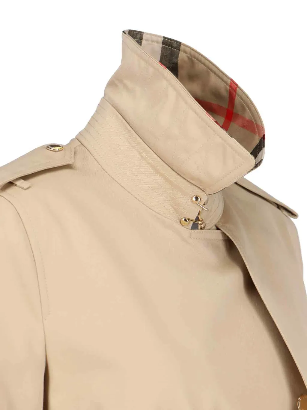 Burberry Belted Double-Breasted Checked Trench Coat