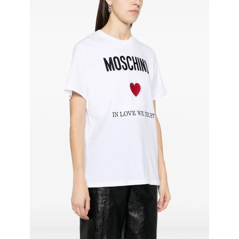Moschino Logo Printed Crewneck T-Shirt