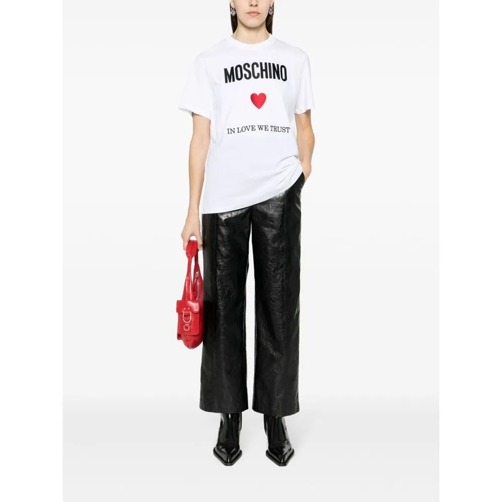 Moschino Logo Printed Crewneck T-Shirt
