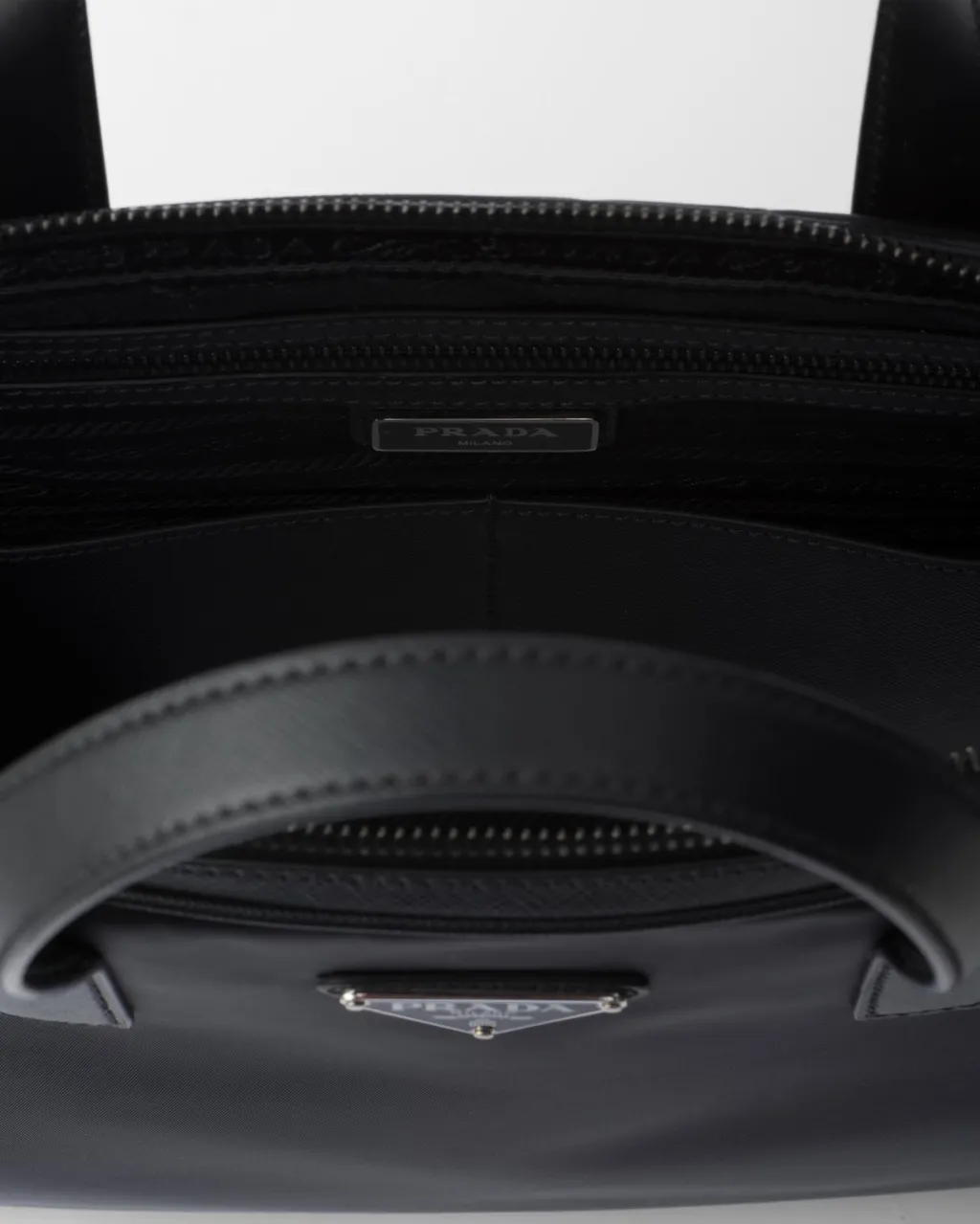 Prada Re-Nylon Logo-Triangle Zip-Up Briefcase