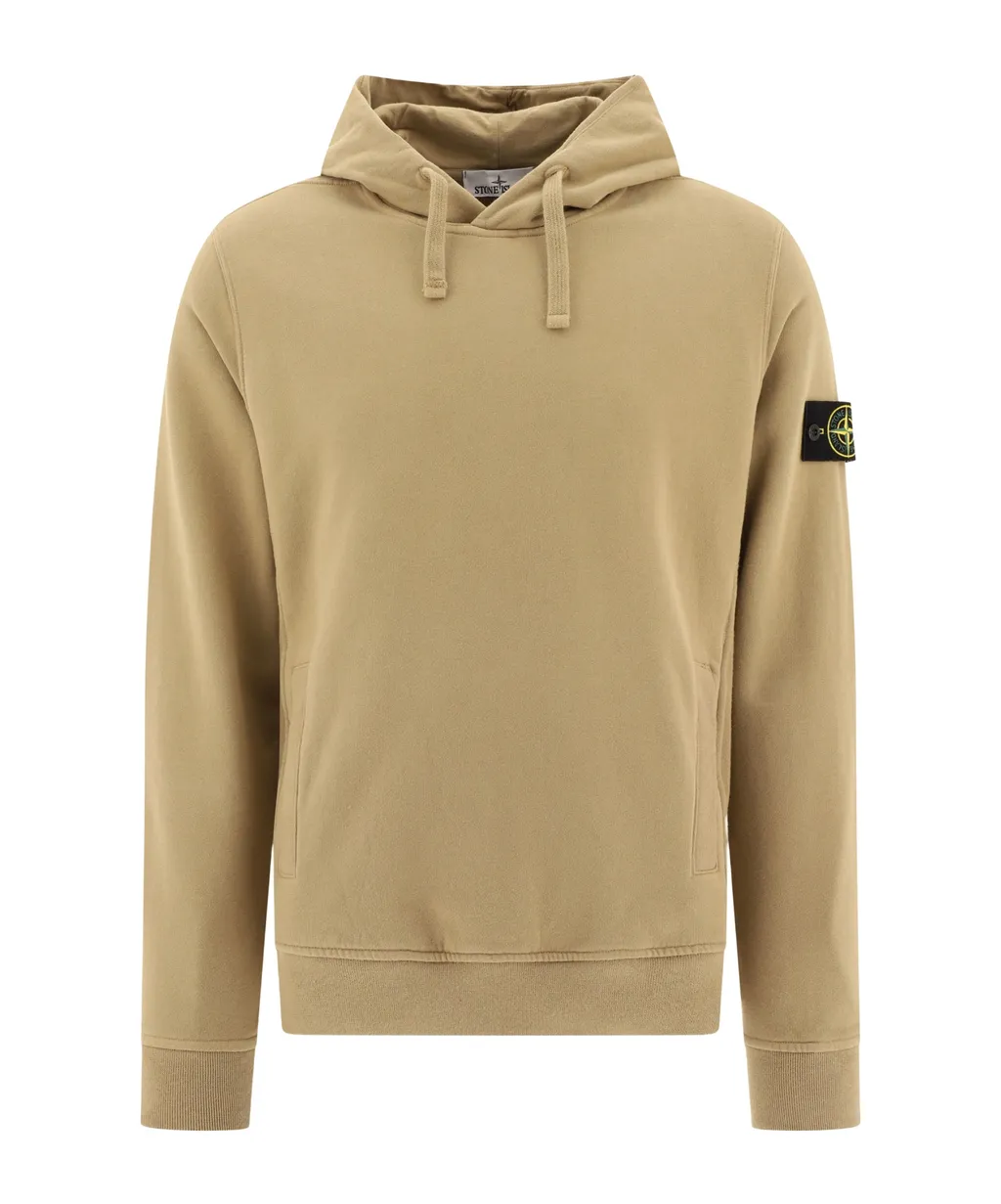 Stone Island Logo Patch Drawstring Hoodie