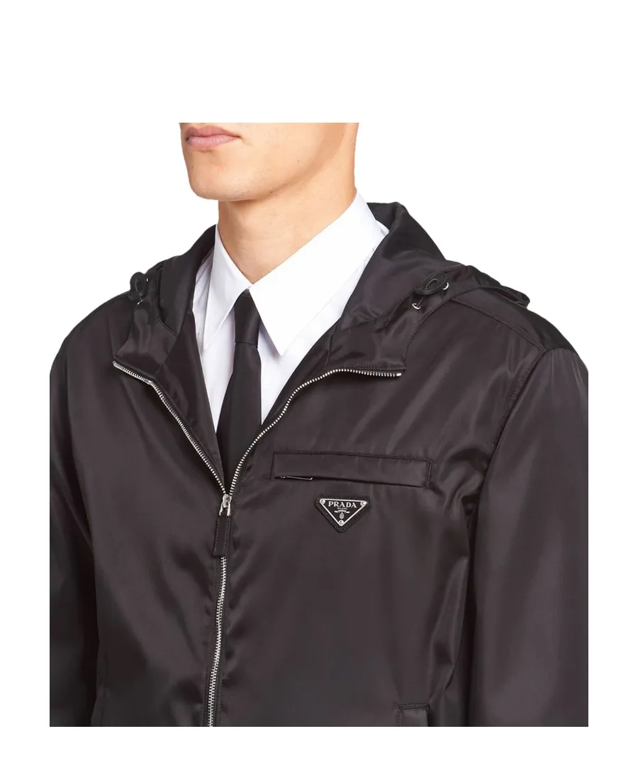 Prada Logo Plaque Zip-Up Jacket