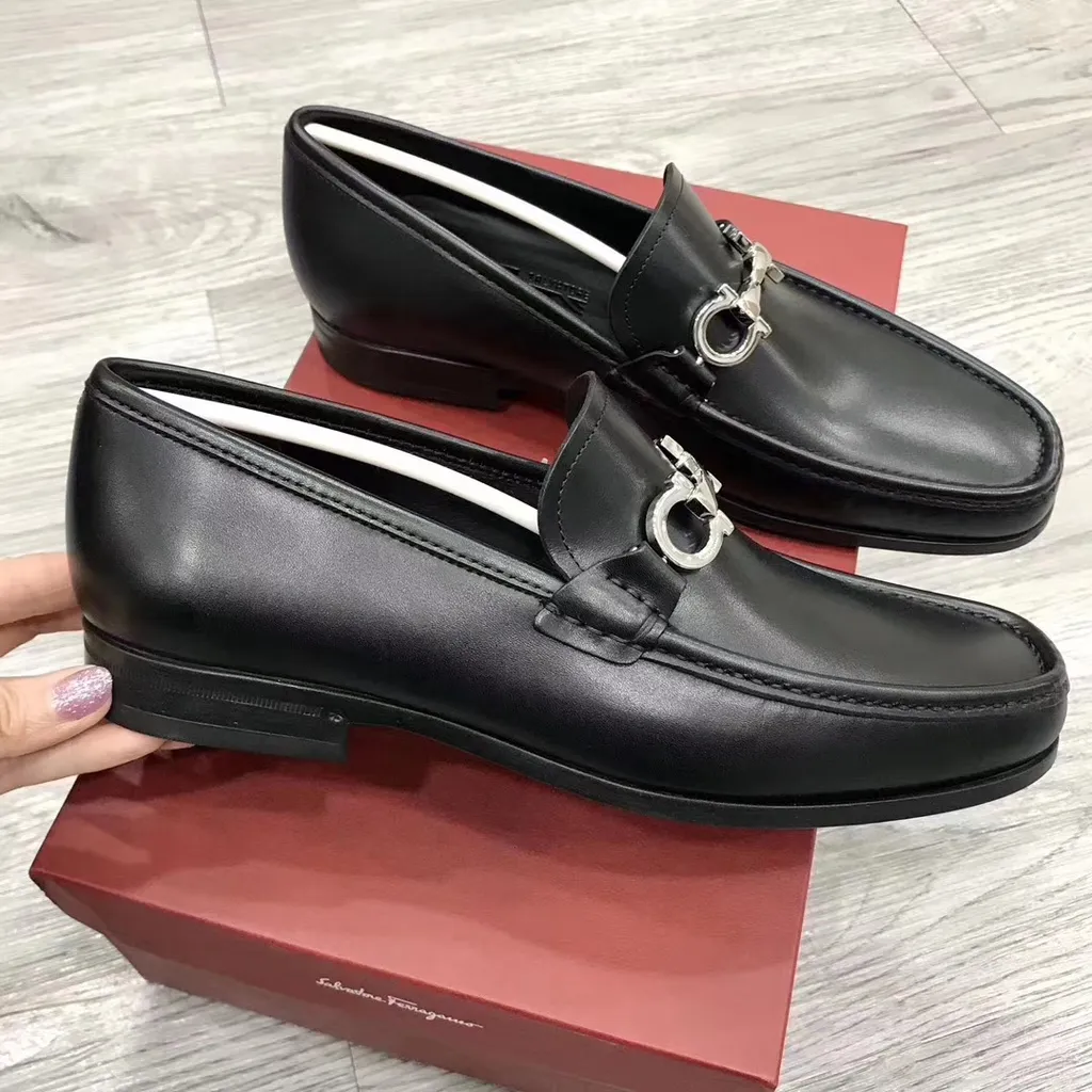 Salvatore Ferragamo Gancini Reversible Plaque Moccasins