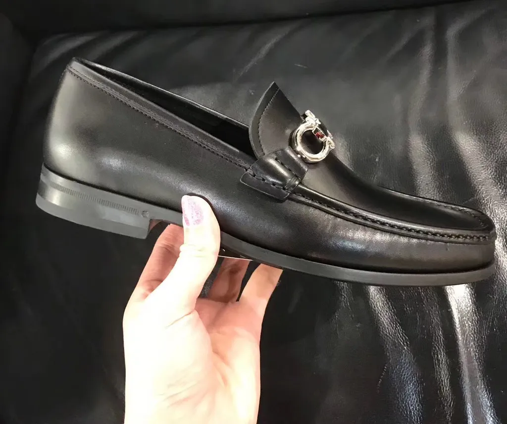 Salvatore Ferragamo Gancini Reversible Plaque Moccasins