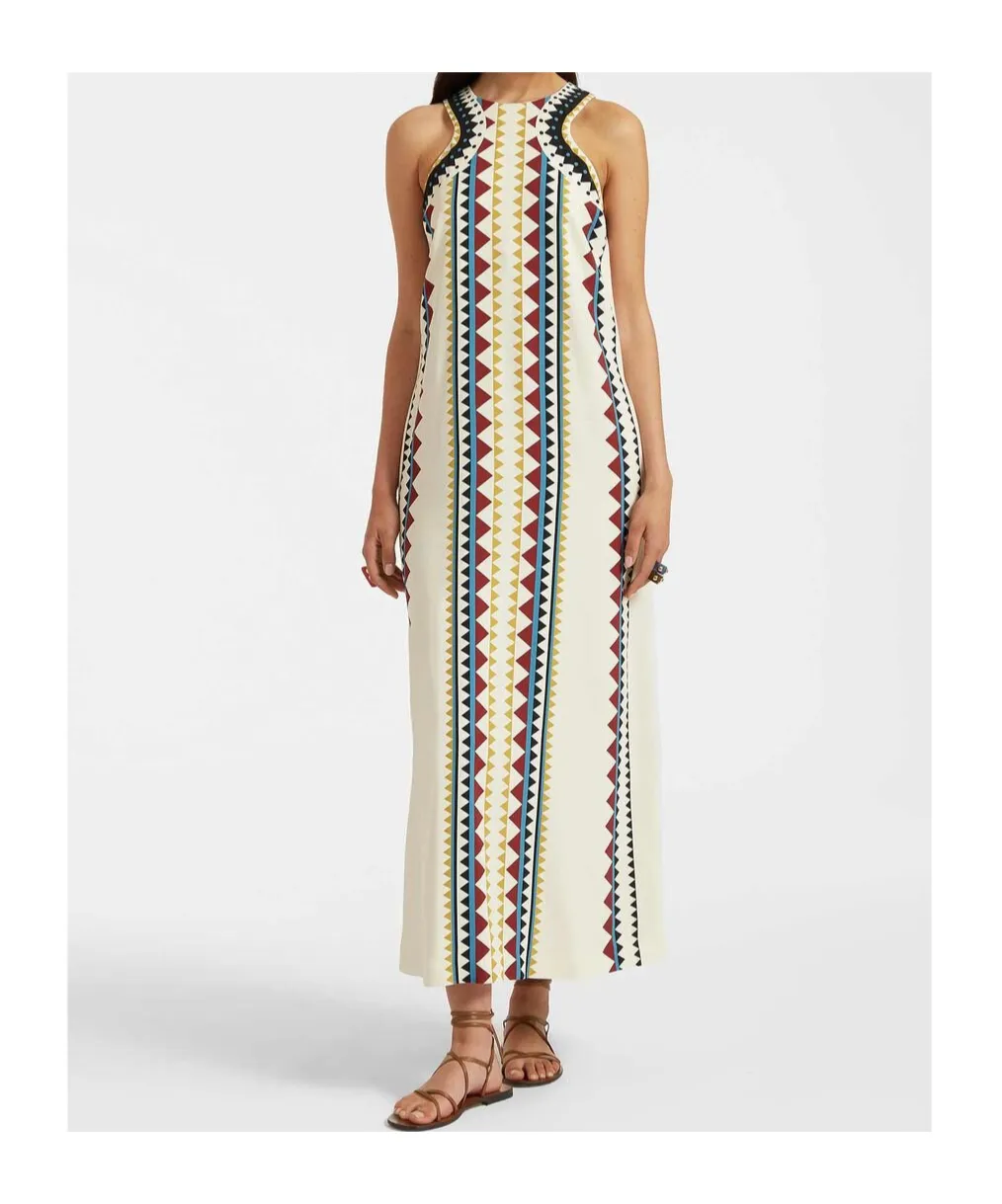 Geometric-Print Maxi Skirt
