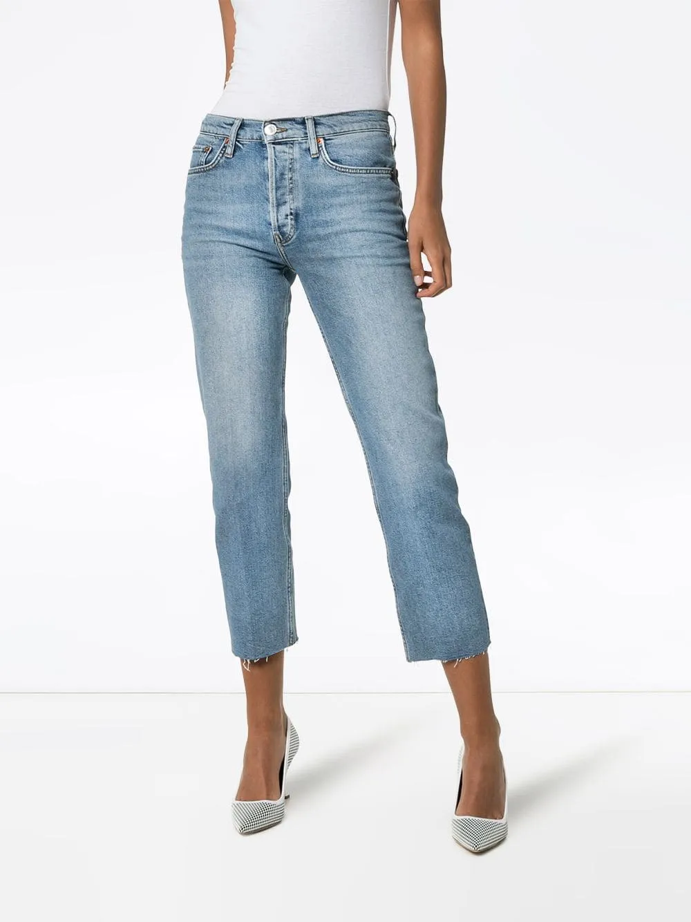 Re/Done High-Rise Stove Pipe Jeans