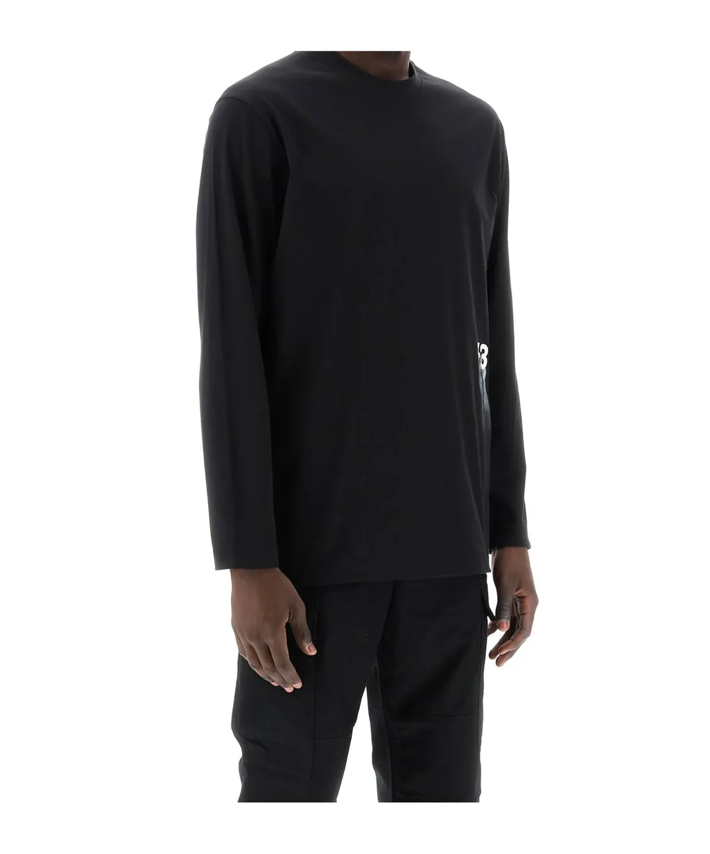 Y-3 Logo Printed Long Sleeved T-Shirt