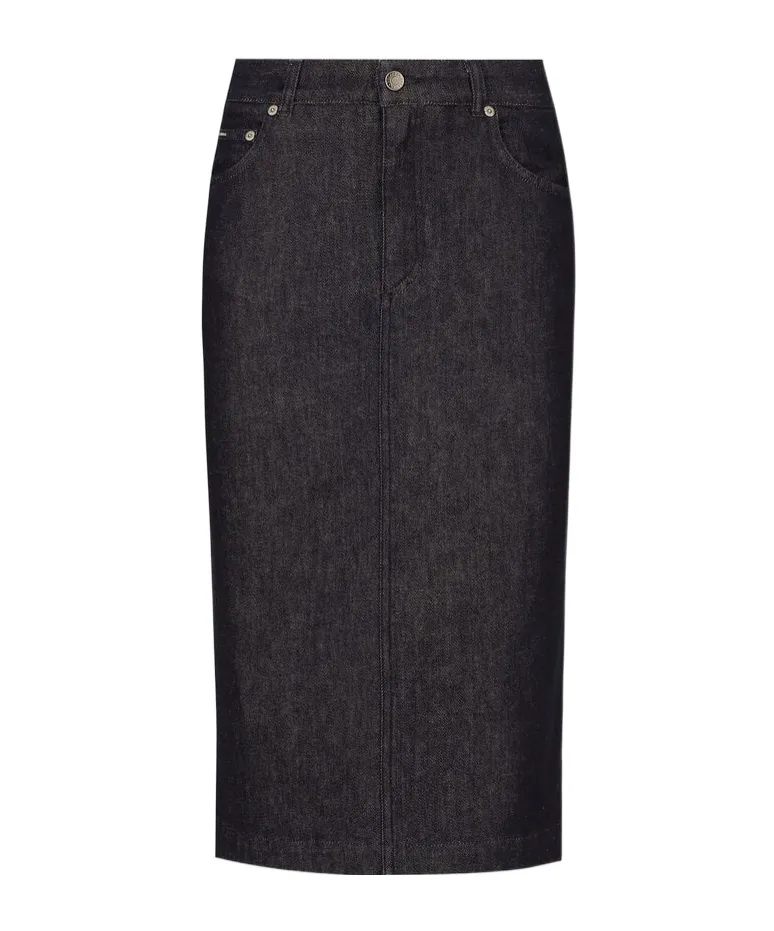 Buttoned Denim Skirt