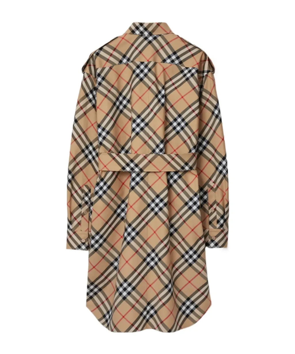 Burberry Vintage Check Long Sleeved Shirt Dress