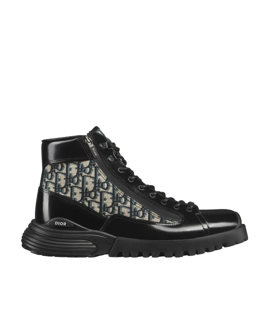 Dior Homme Monogrammed Lace-Up Boots
