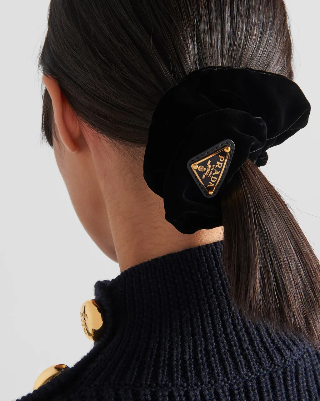 Prada Logo Plaque Scrunchy