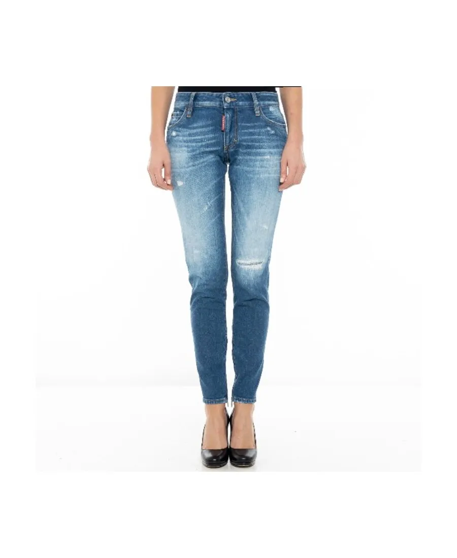 Dsquared2 Mid-Rise Distressed Skinny Jeans