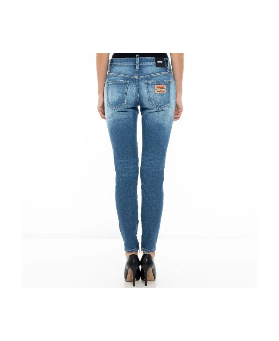 Dsquared2 Mid-Rise Distressed Skinny Jeans