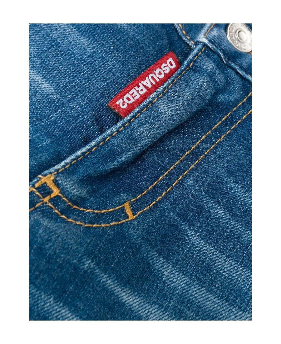 Dsquared2 Mid-Rise Distressed Skinny Jeans