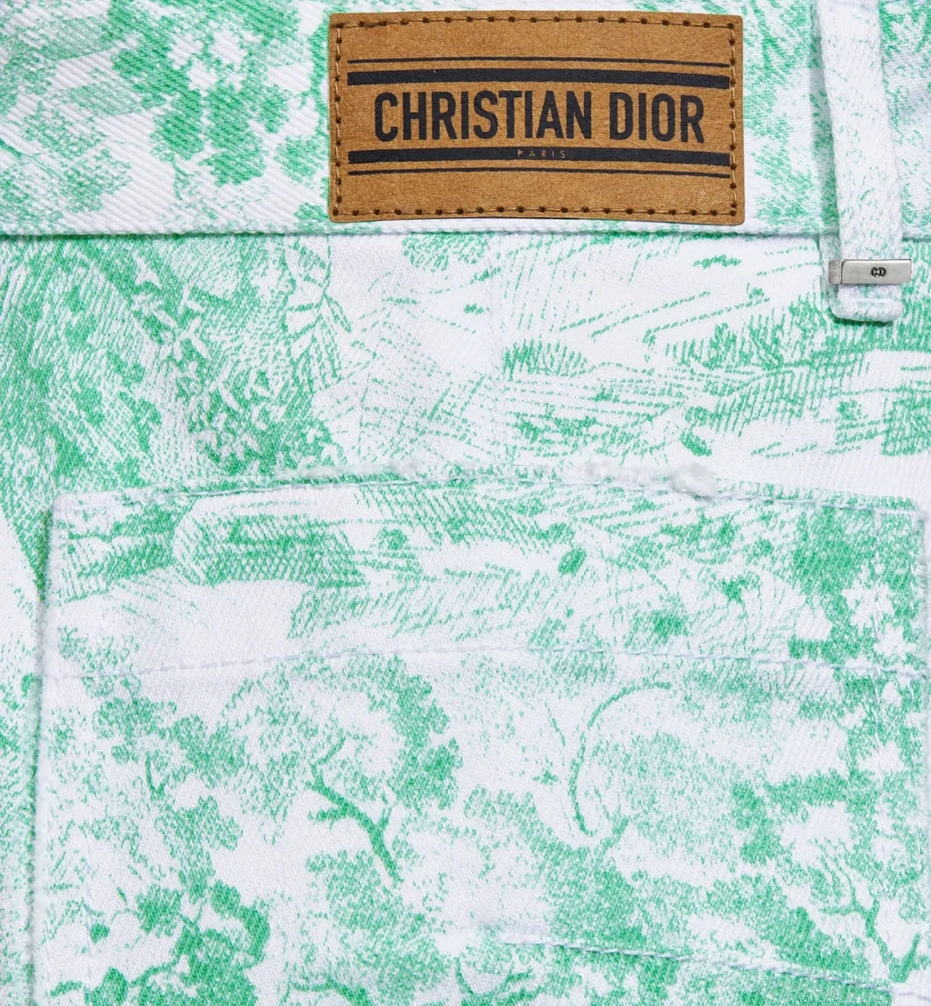 Christian Dior Allover Printed Denim Shorts