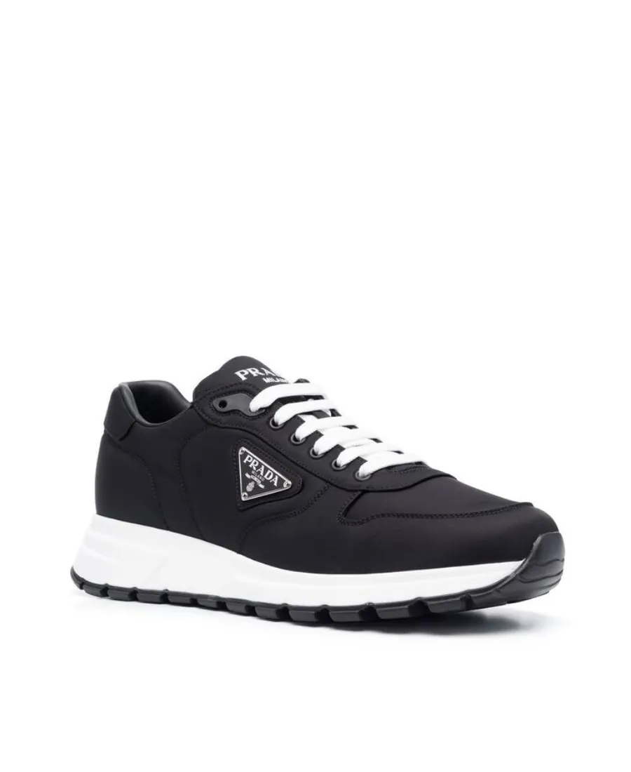 Prada Logo-Plaque Lace-Up Sneakers
