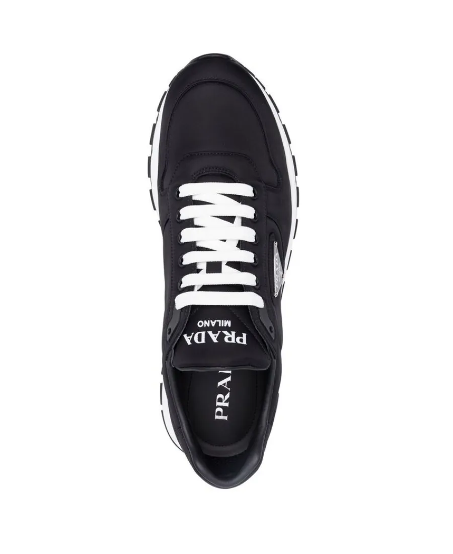 Prada Logo-Plaque Lace-Up Sneakers