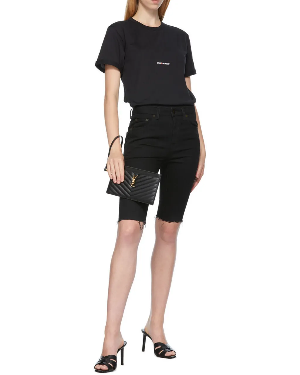 Saint Laurent Cassandre Matelassé Large Zipped Clutch Bag