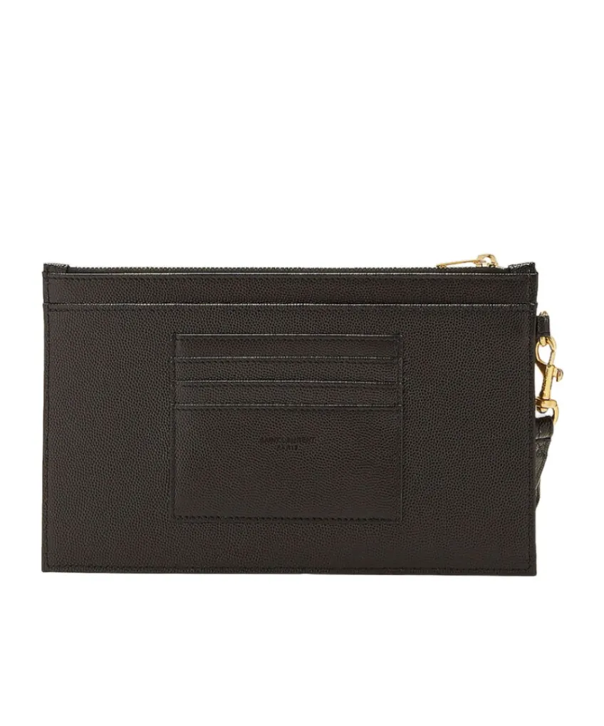 Saint Laurent Cassandre Matelassé Large Zipped Clutch Bag