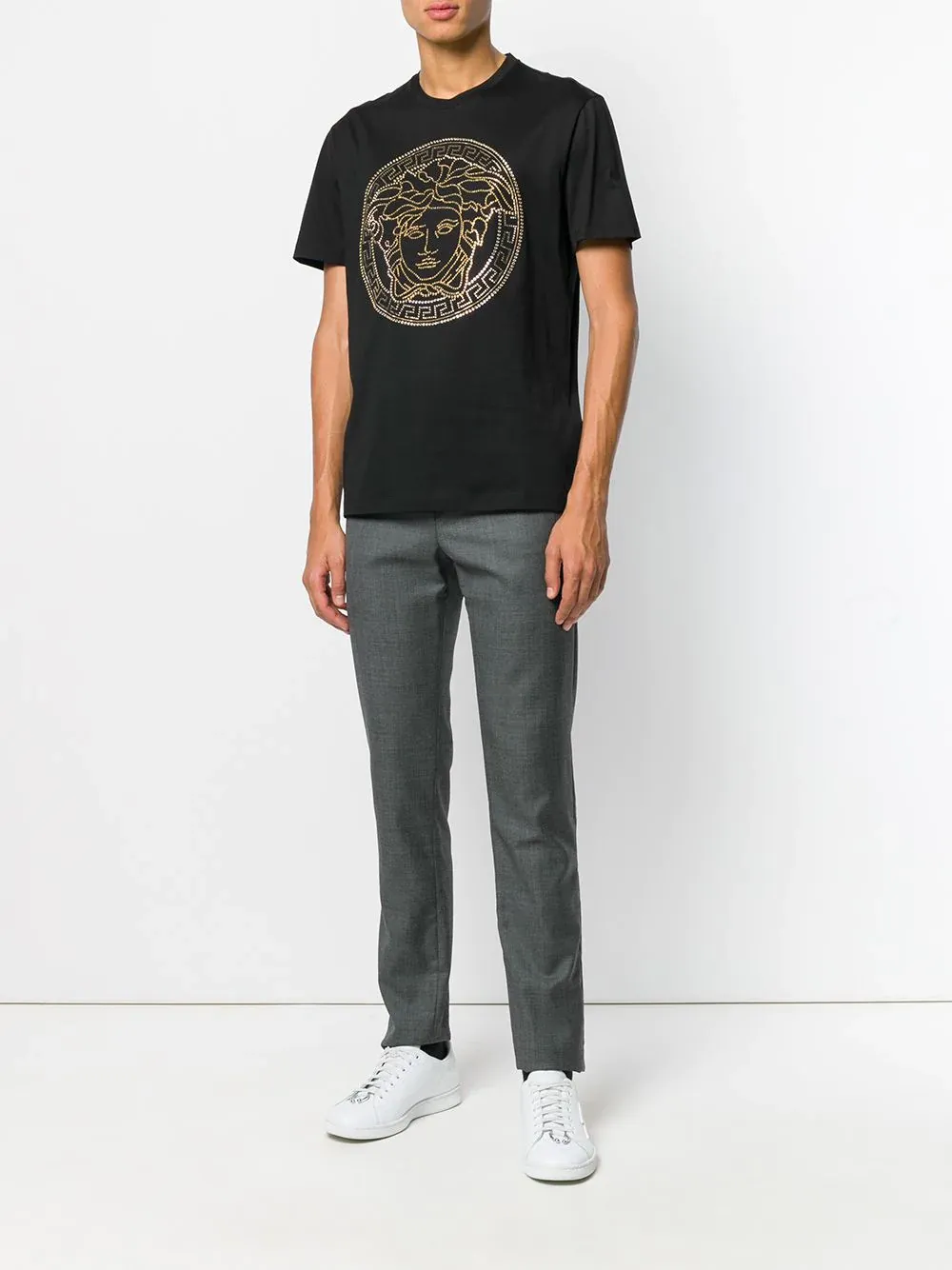 Versace Logo-Embellished Crewneck T-Shirt