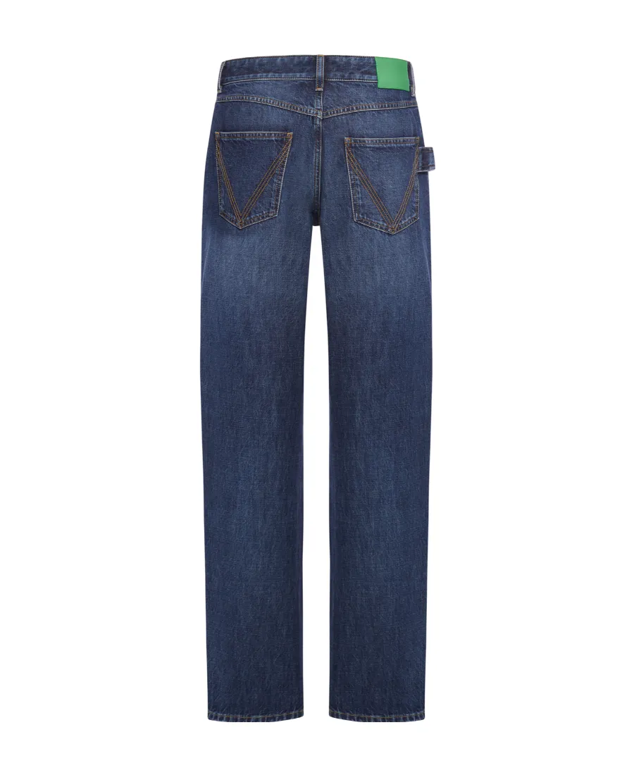 Bottega Veneta Logo Patch Straight Leg Jeans