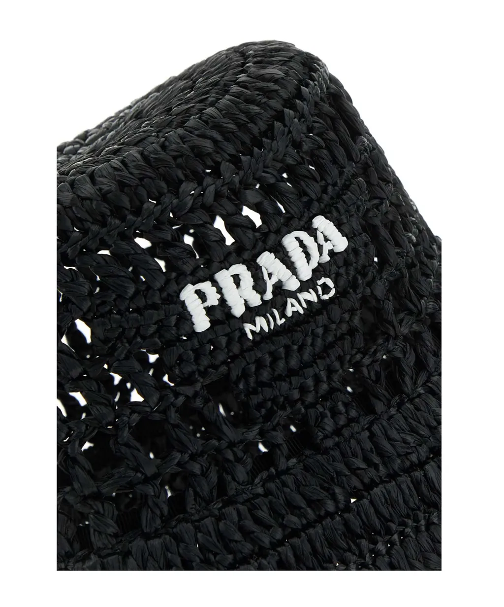 Prada Logo Detailed Interwoven Bucket Hat