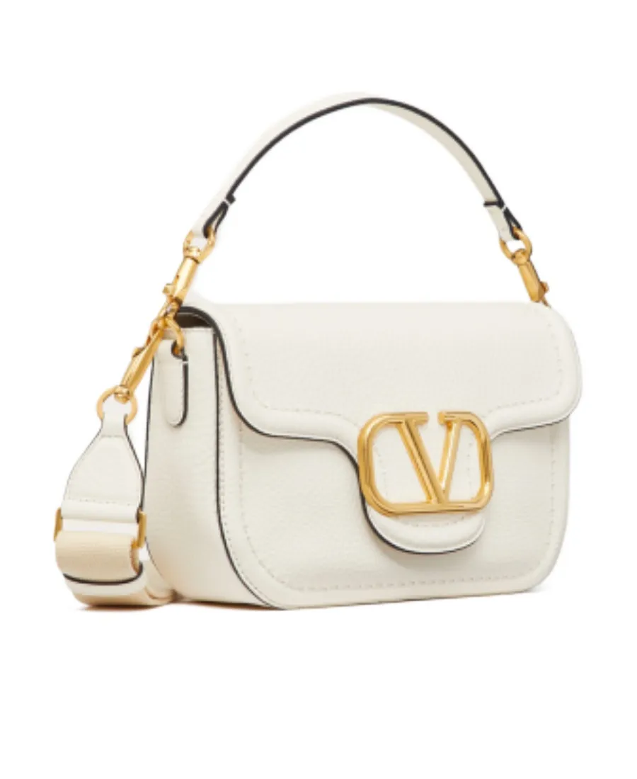 Valentino Alltime Logo Plaque Foldover Top Crossbody Bag