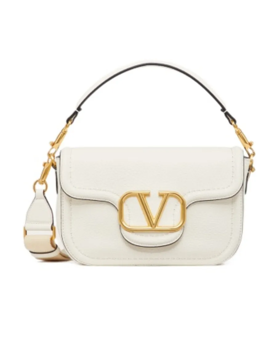 Valentino Alltime Logo Plaque Foldover Top Crossbody Bag