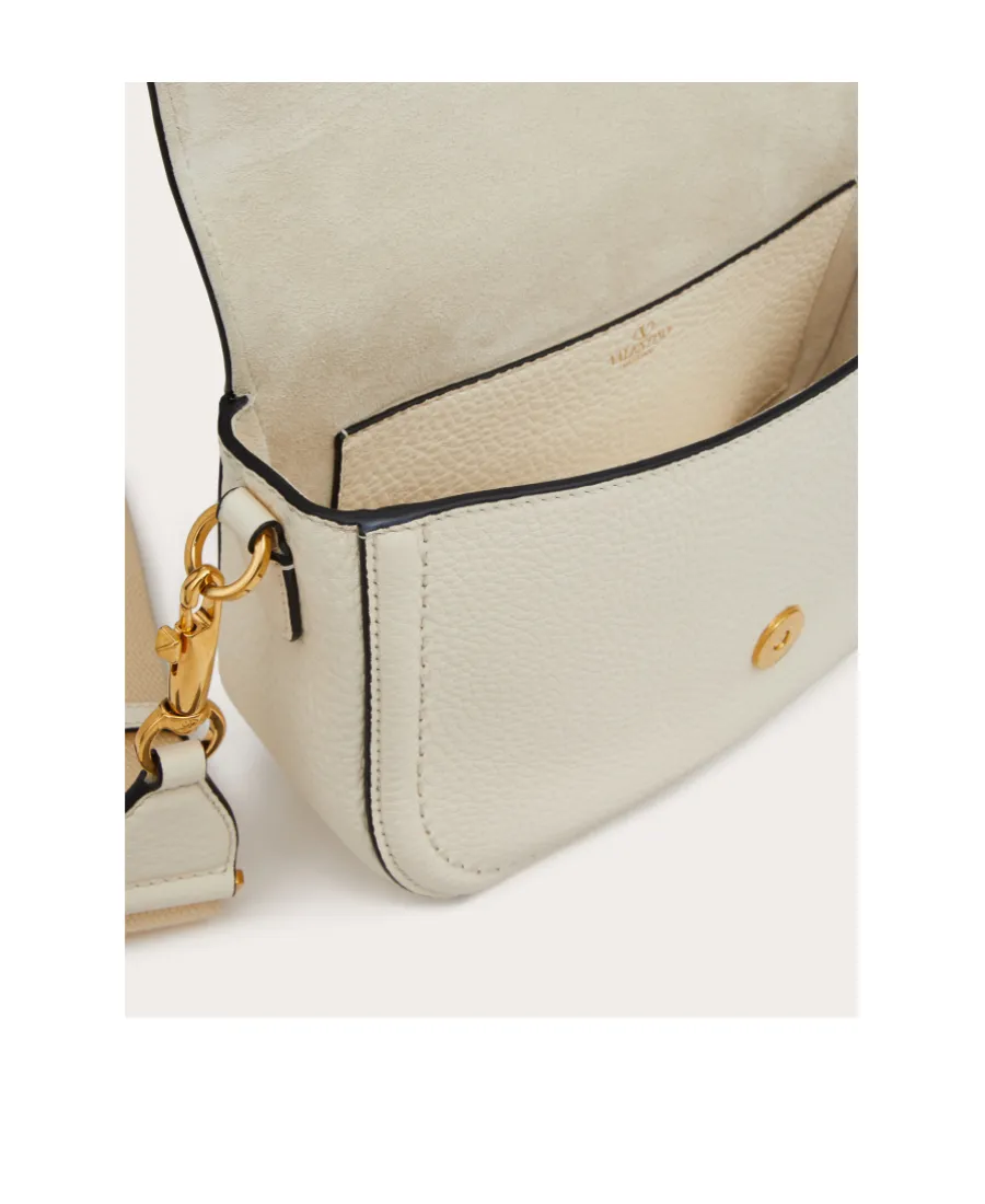 Valentino Alltime Logo Plaque Foldover Top Crossbody Bag