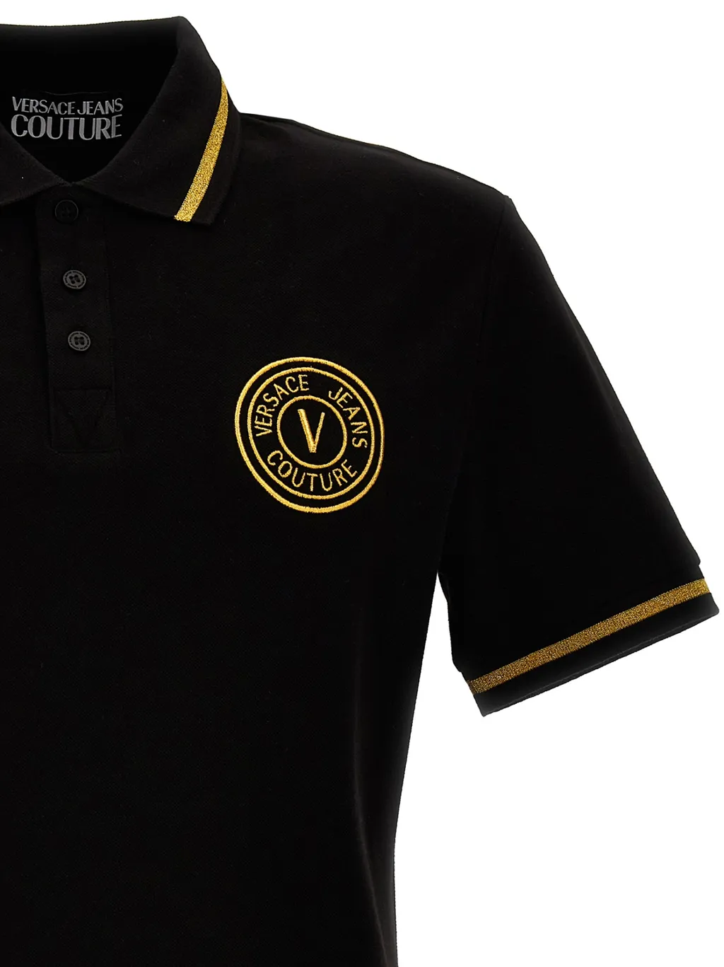 Versace Jeans Couture Logo-Embroidered Short-Sleeved Polo Shirt