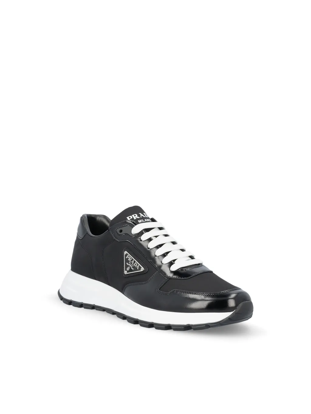 Prada Logo Plaque Low-Top Sneakers
