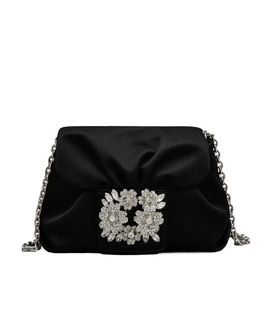 Roger Vivier Embellished Foldover Top Crossbody Bag