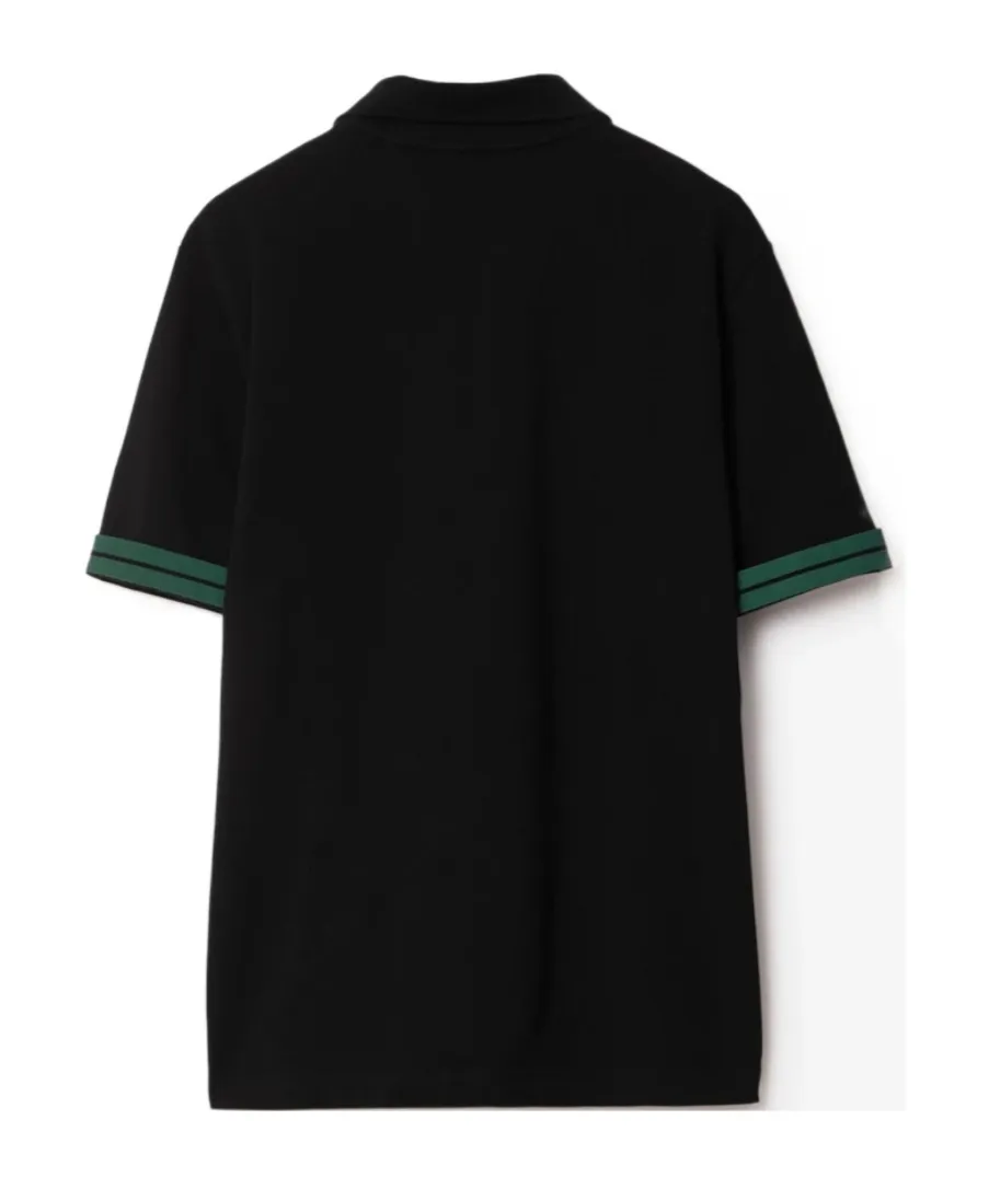 Burberry Striped-Cuffs Short Sleeved Polo Shirt