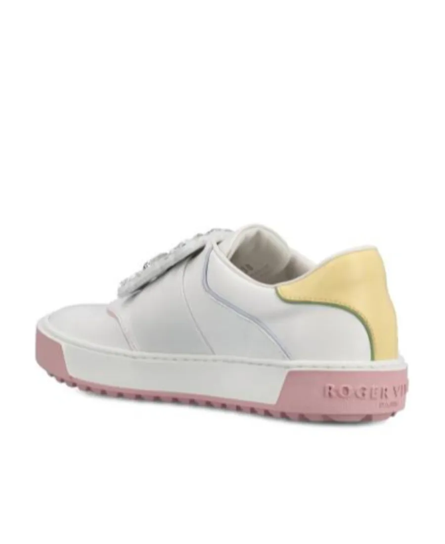 Very Vivier Strass Buckle Sneakers In Leather