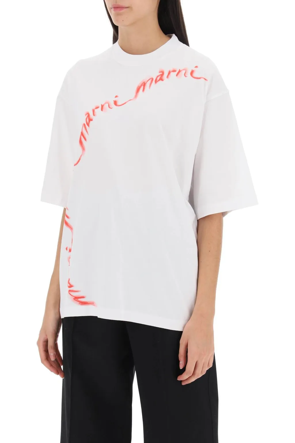 Marni Logo Printed Oversized T-Shirt