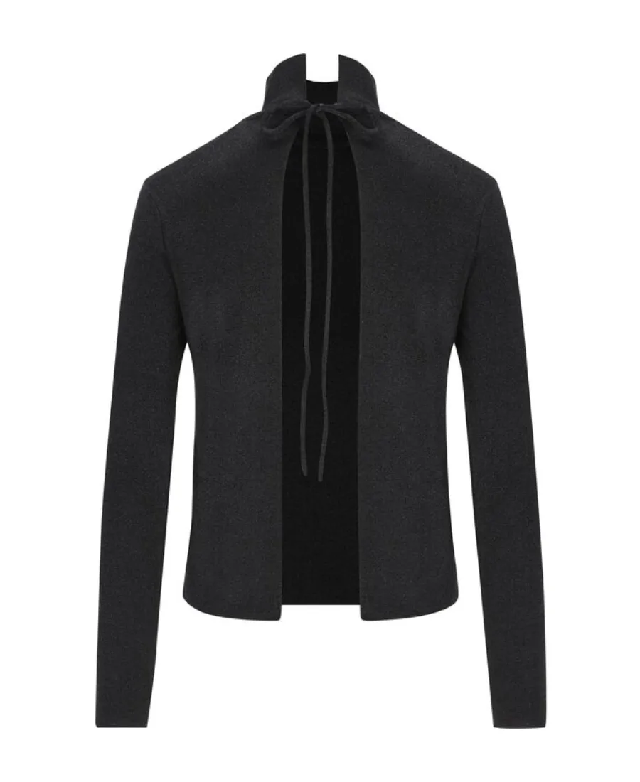 Long-Sleeved Sweater With Vertical Collar
