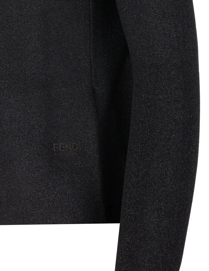 Long-Sleeved Sweater With Vertical Collar
